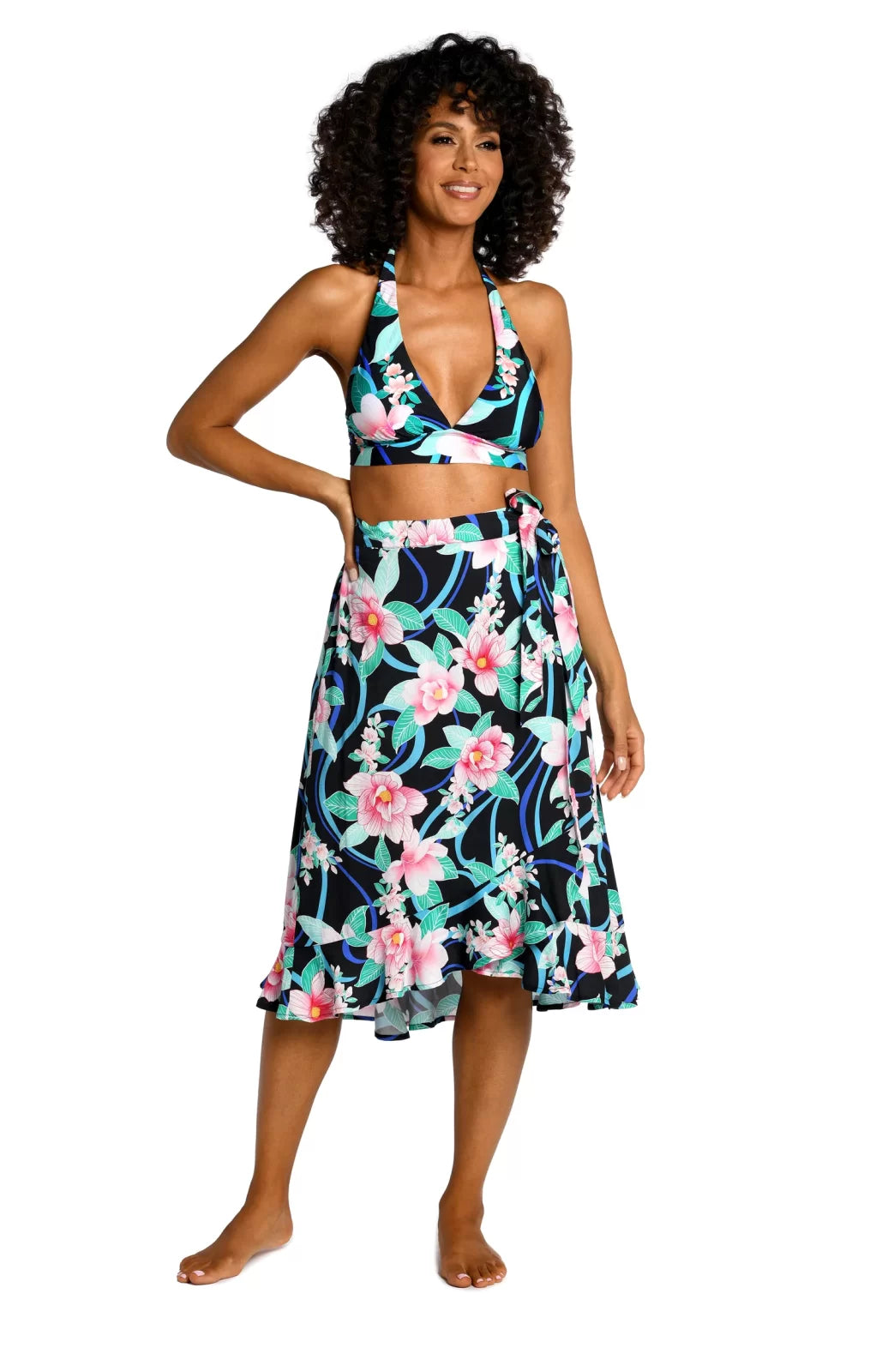 NIGHTFALL COVER SKIRT from Raggdoll Boutique featuring floral design, perfect for coastal fashion and summer outfits in Texas.