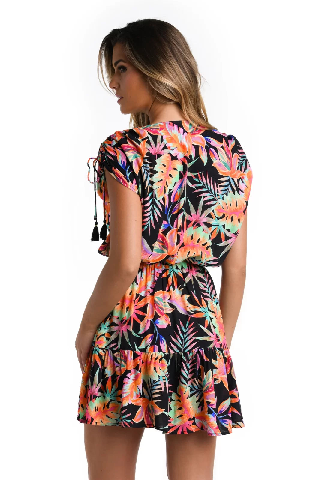 Stylish tropical cover up dress from a coastal boutique, perfect for beach vacations and women's fashion.