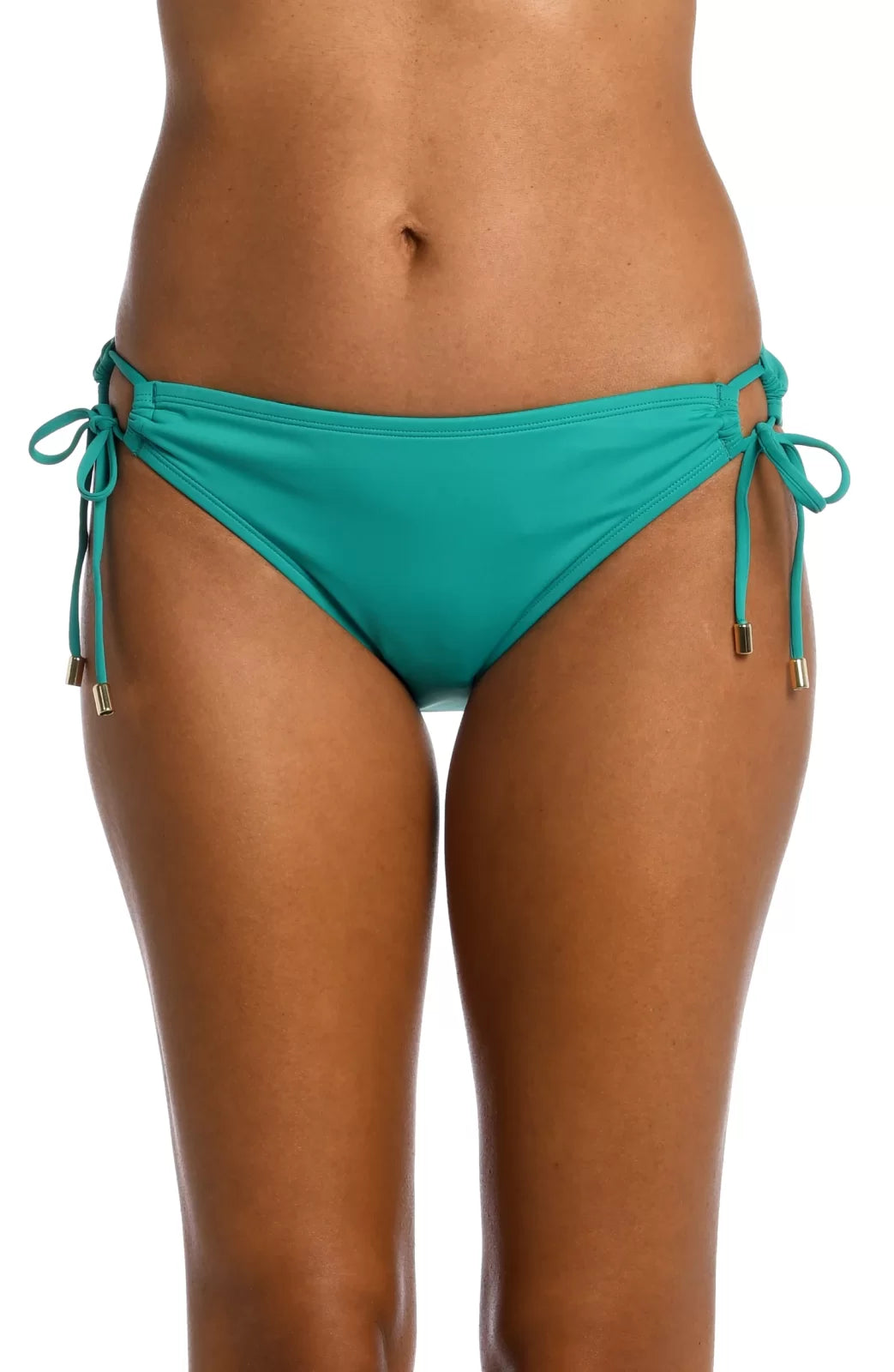 LA BLANCA LOOPED BOTTOMS WITH TIES AND GOLD DETAIL from Raggdoll Boutique, perfect for trendy coastal style.