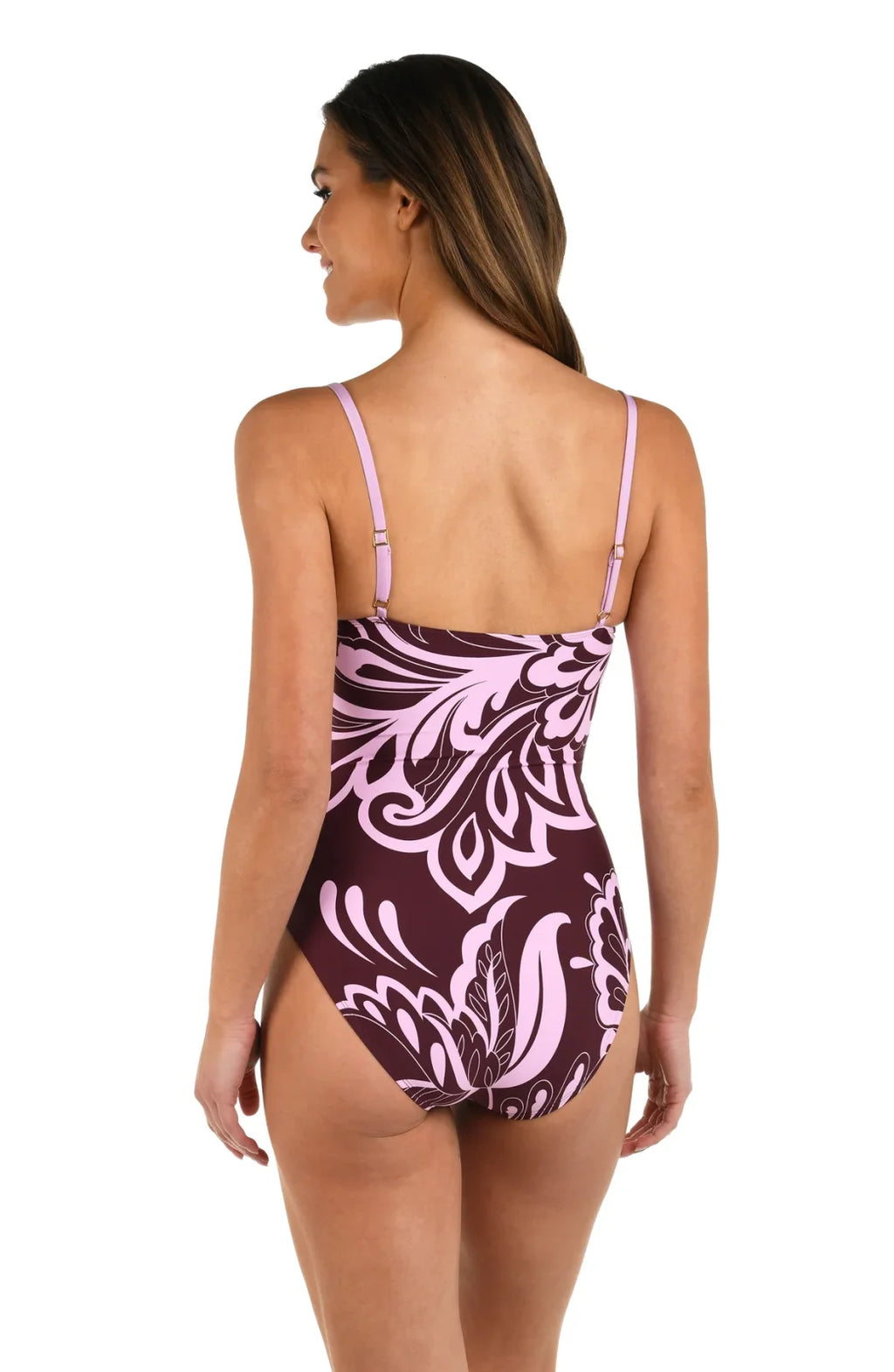 Fiji Floral Mio One-Piece Suit in bold floral print, perfect for coastal boutique clothing and tropical vacation dresses.