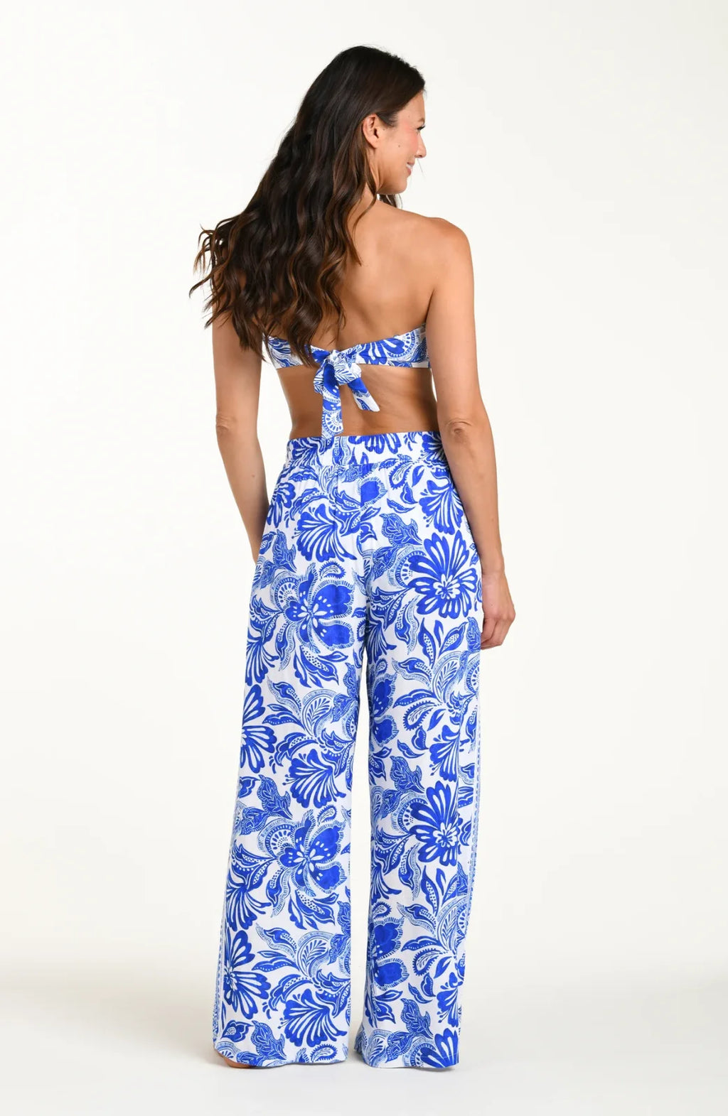 Botanical Brocade Beach Pants - Lapis