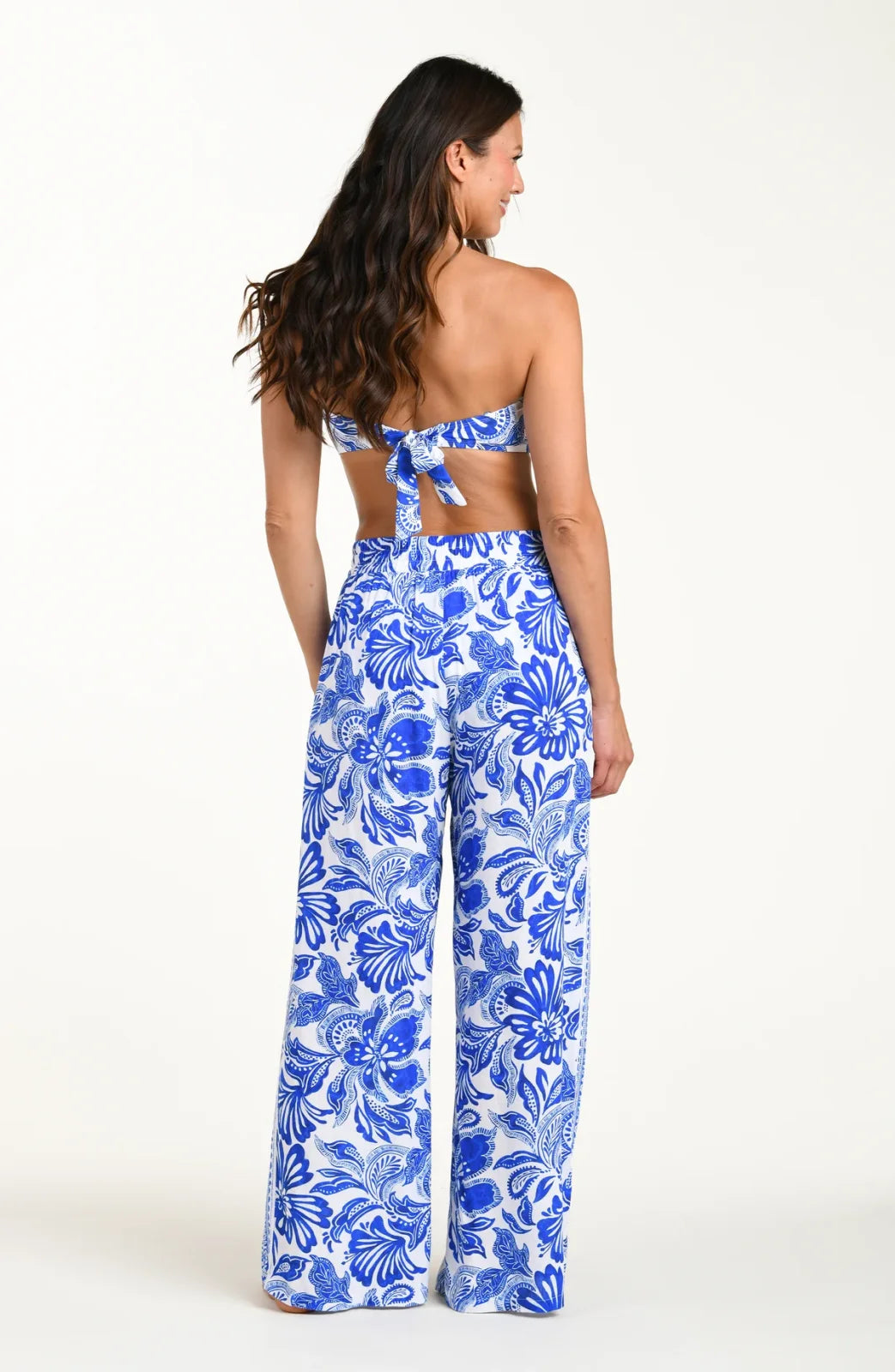 Botanical Brocade Beach Pants - Lapis