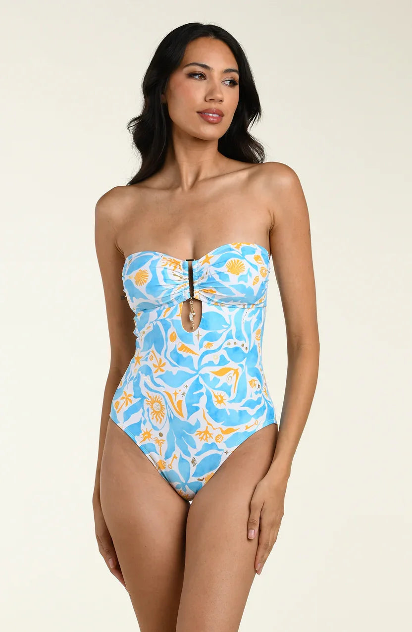 Trinket Treasures Convertible Bandeau One Piece-Sky