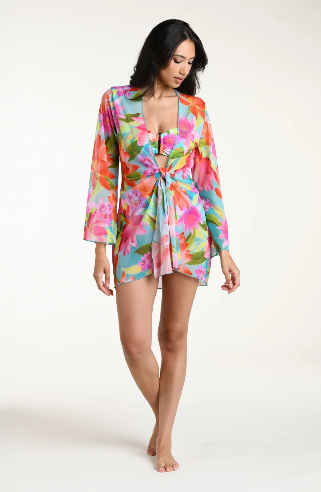 SUNSET BOTANICA MINI KIMONO- Multi
