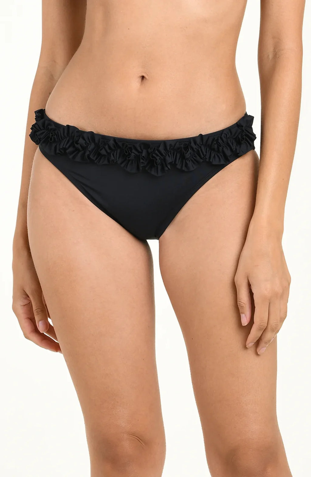 Island Goddess Ruffled Hipster Bottom - Black