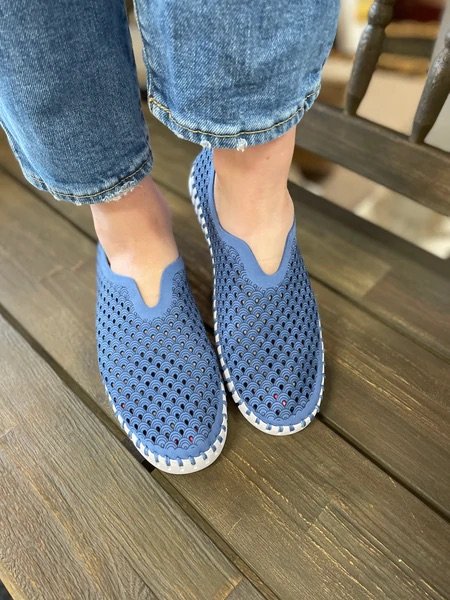 LIGHT REGATTA TULIPS by ILSE JACOBSEN 139 shoes displayed at Raggdoll Boutique in Port Aransas, perfect for summer outfits Texas.