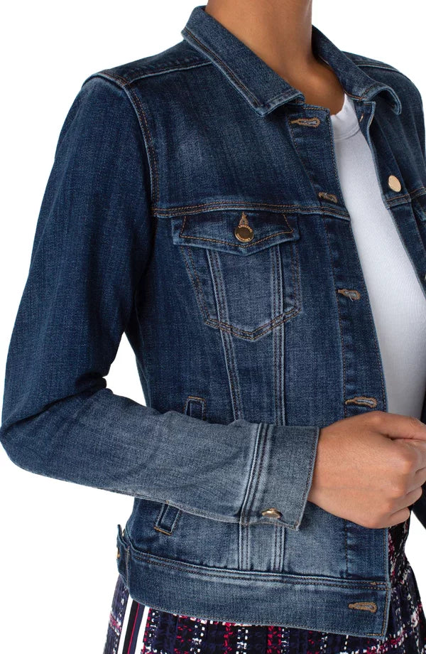 LP Classic Jean Jacket in dark denim, perfect for summer outfits Texas from Raggdoll Boutique.