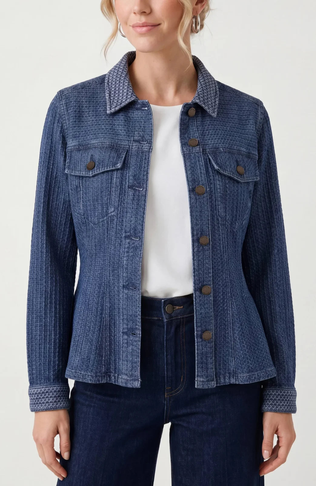 LP- Fit And Flare Trucker Jacket -Blue Doris