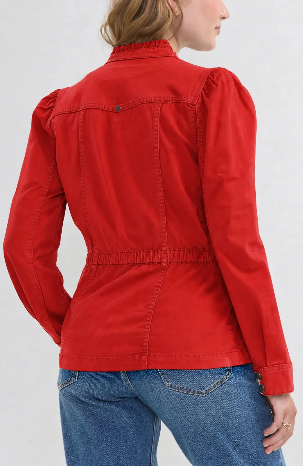 LP Puff Sleeve Trucker Jacket-Sundance Red