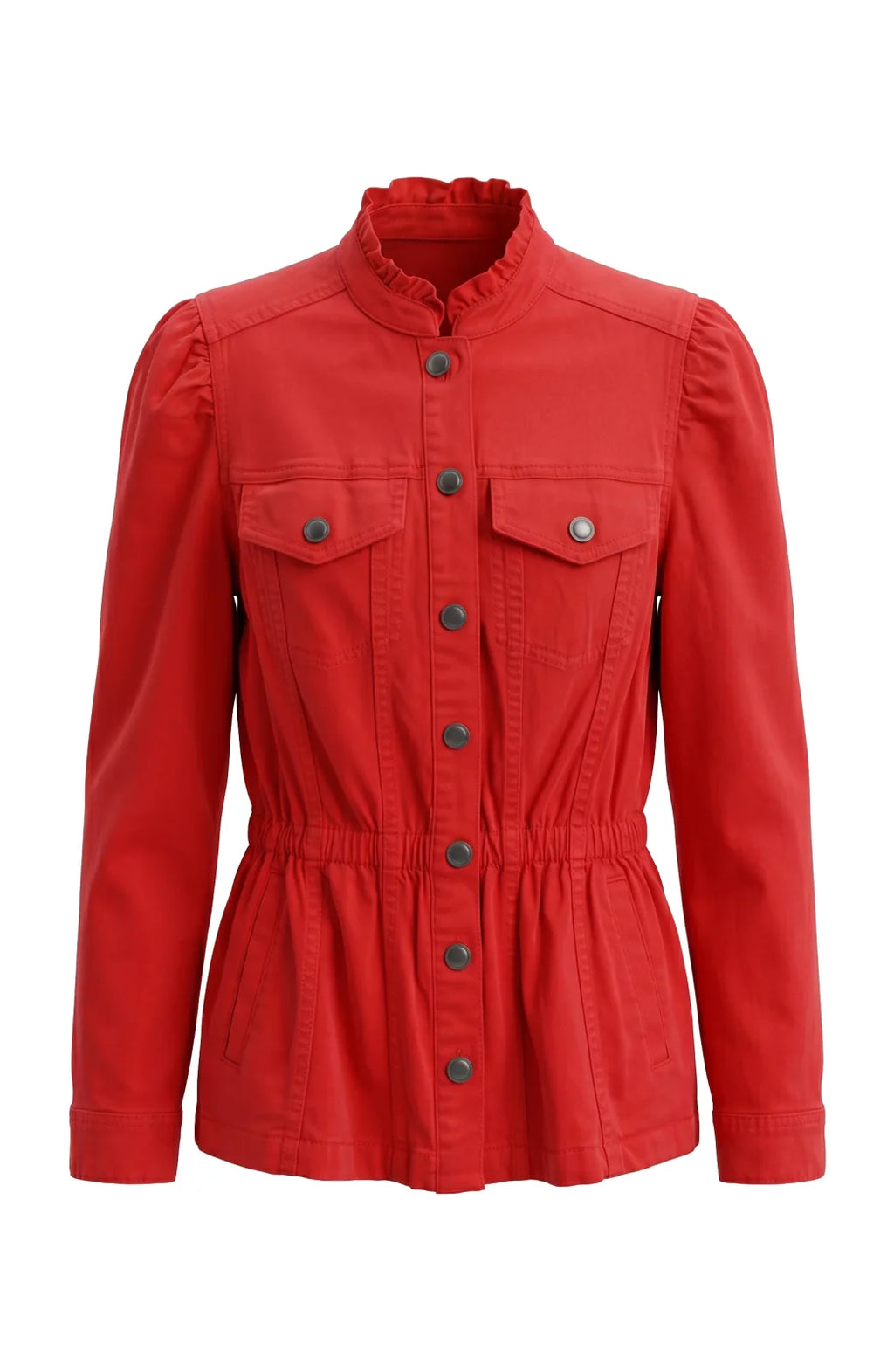 LP Puff Sleeve Trucker Jacket-Sundance Red