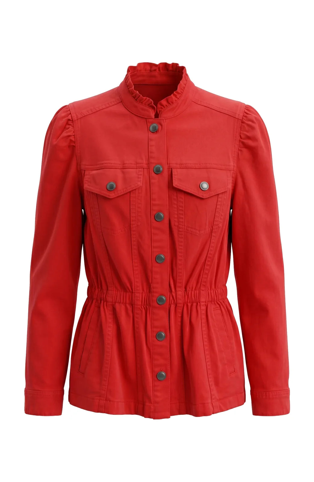LP Puff Sleeve Trucker Jacket-Sundance Red