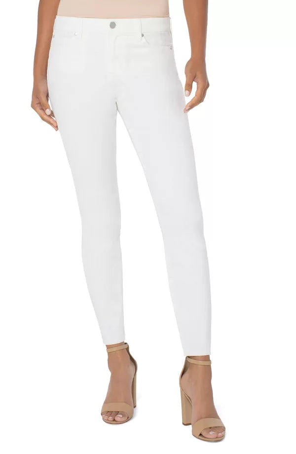 PIPER "HUGGER" ANKLE SKINNY PORCELAIN WHITE JEANS for trendy coastal style from Raggdoll Boutique.