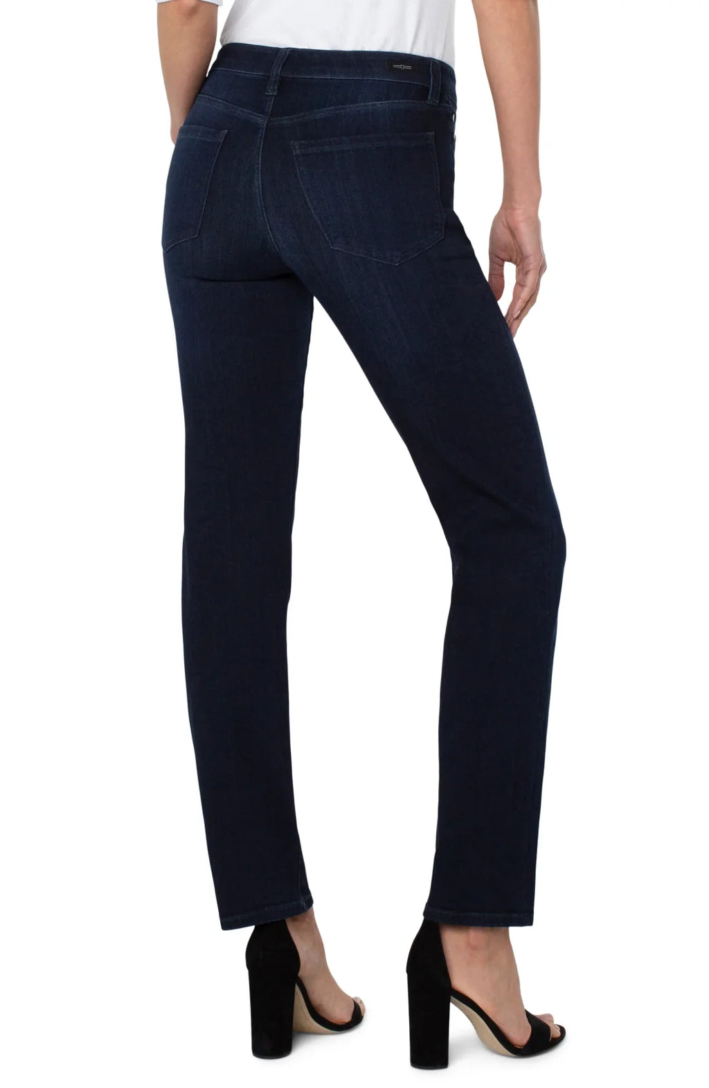 Liverpool Kennedy Straight dark wash jeans, perfect for curvy plus size fashion at coastal boutiques.