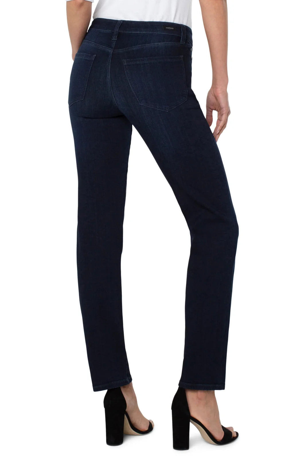 Liverpool Kennedy Straight dark wash jeans, perfect for curvy plus size fashion at coastal boutiques.