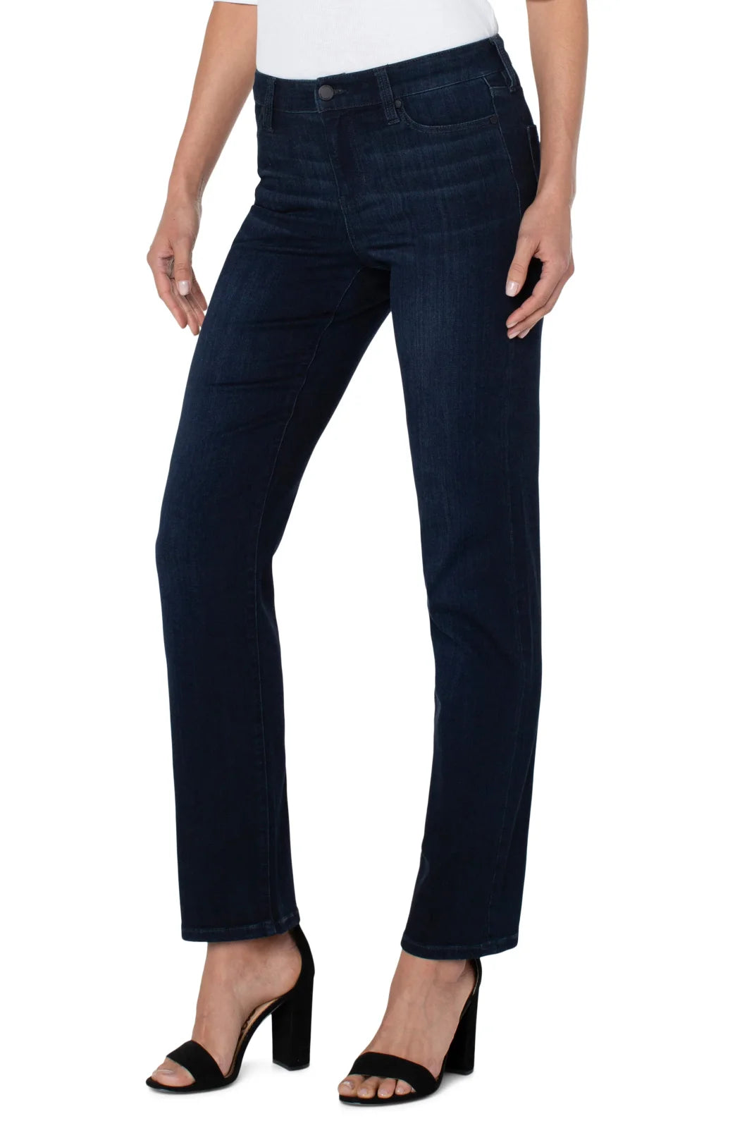 Liverpool Kennedy Straight dark wash jeans, perfect for coastal boutique clothing and curvy plus size fashion.