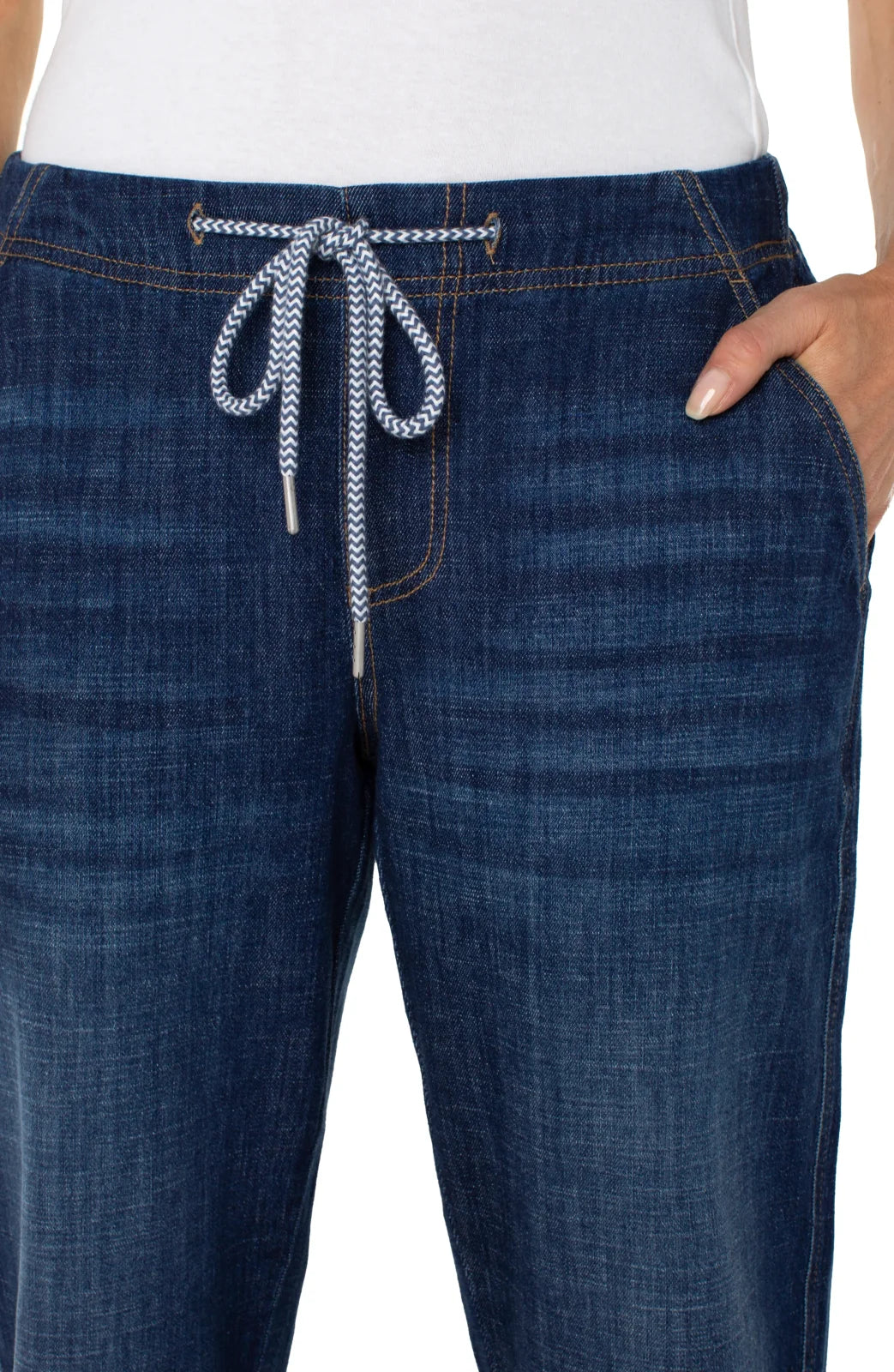 LP San Gabriel drawstring pants featuring a relaxed fit, adjustable tie, and elastic waistband for beach casual style.