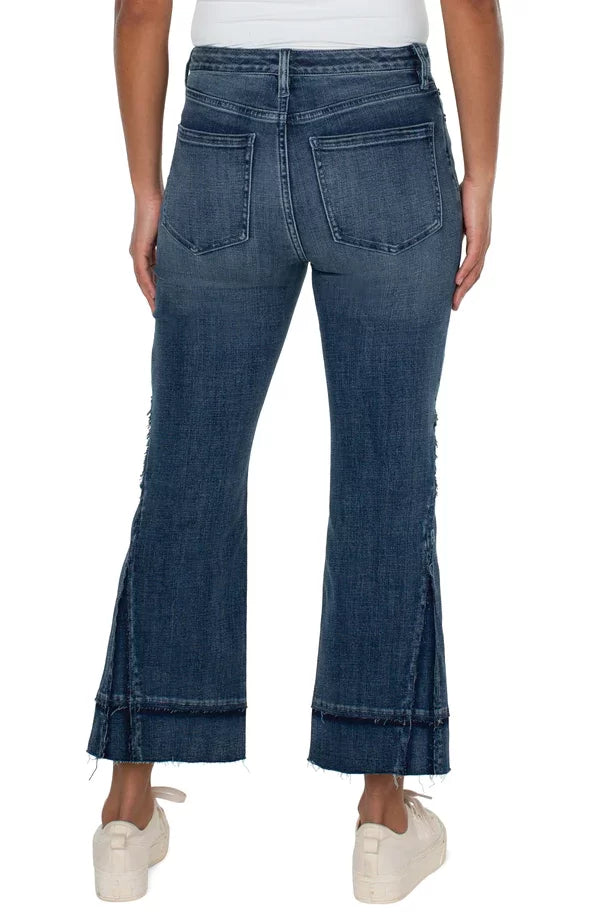 LP HANNAH HI-RISE CROP FLARE WITH SEAM DETAIL back view, trendy coastal style from Raggdoll Boutique.