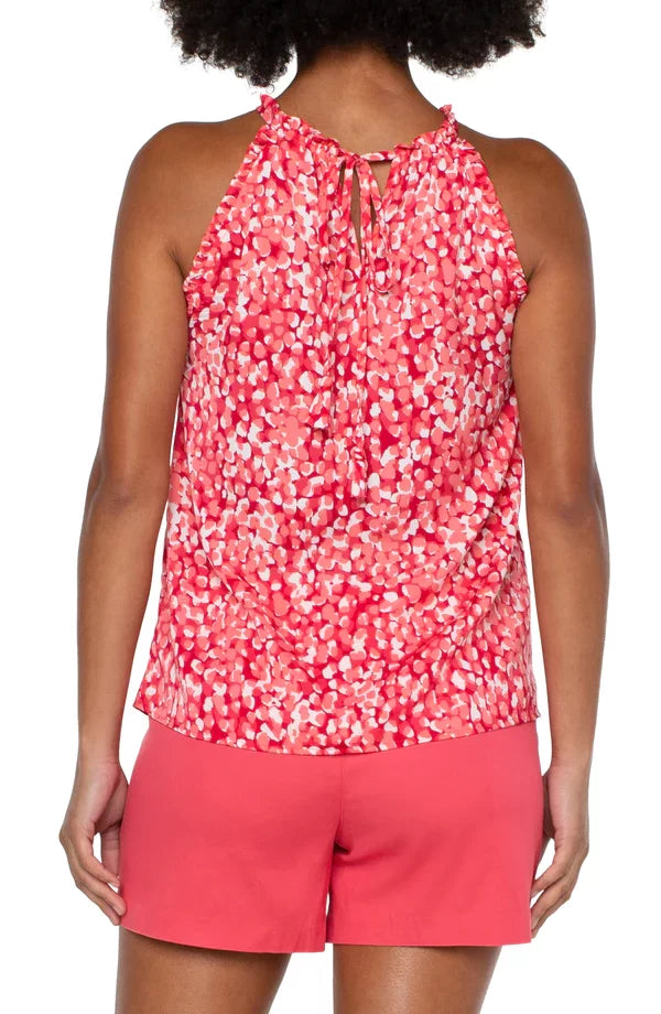 LIVERPOOL WATERMEL SUGAR HALTER TOP showcased in a vibrant pink print, perfect for trendy coastal style from Raggdoll Boutique.