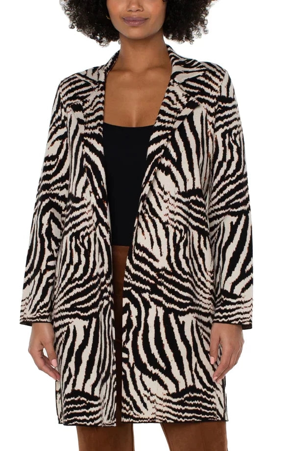 LIVERPOOL ANIMAL PRINT COATIGAN SWEATER from Raggdoll Boutique, trendy coastal style for summer outfits in Texas.