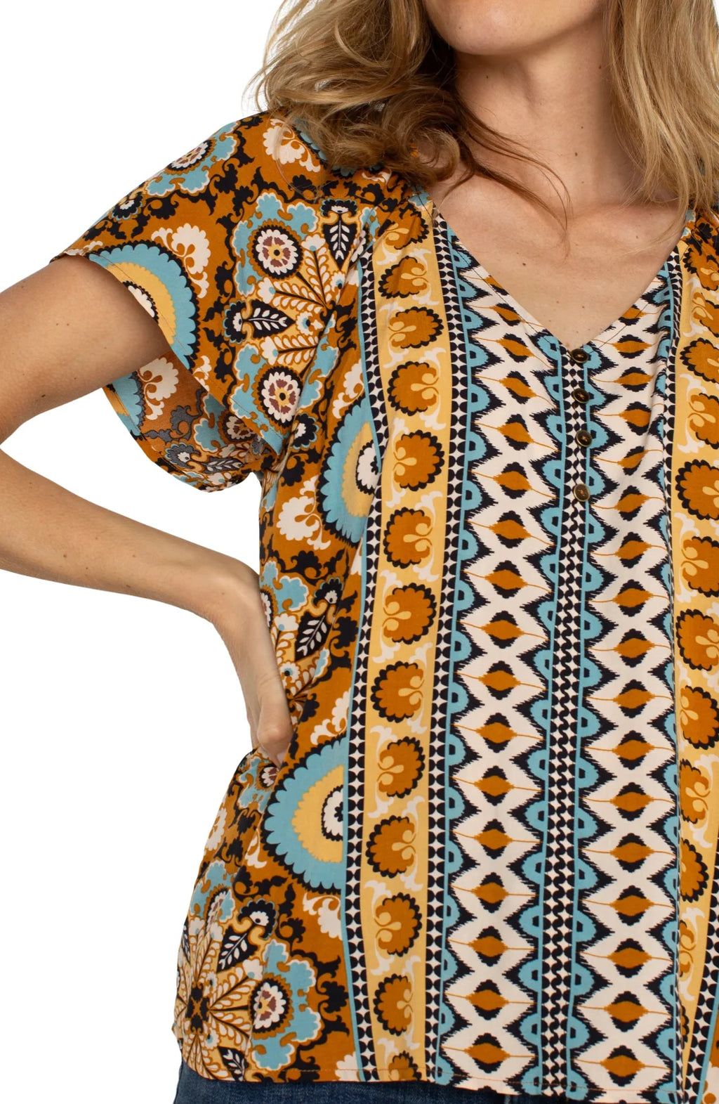 LP Ocean and Jasper Short Flutter Sleeve Top showcasing trendy coastal style for summer outfits Texas from Raggdoll Boutique.