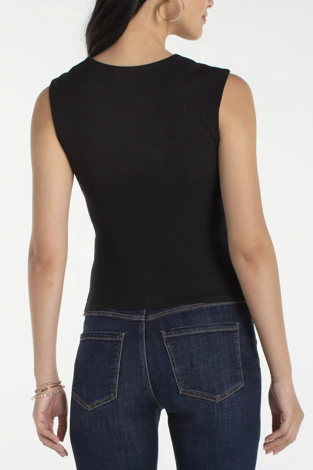 LP Sleeveless Built-in Bra Knit Top-Black