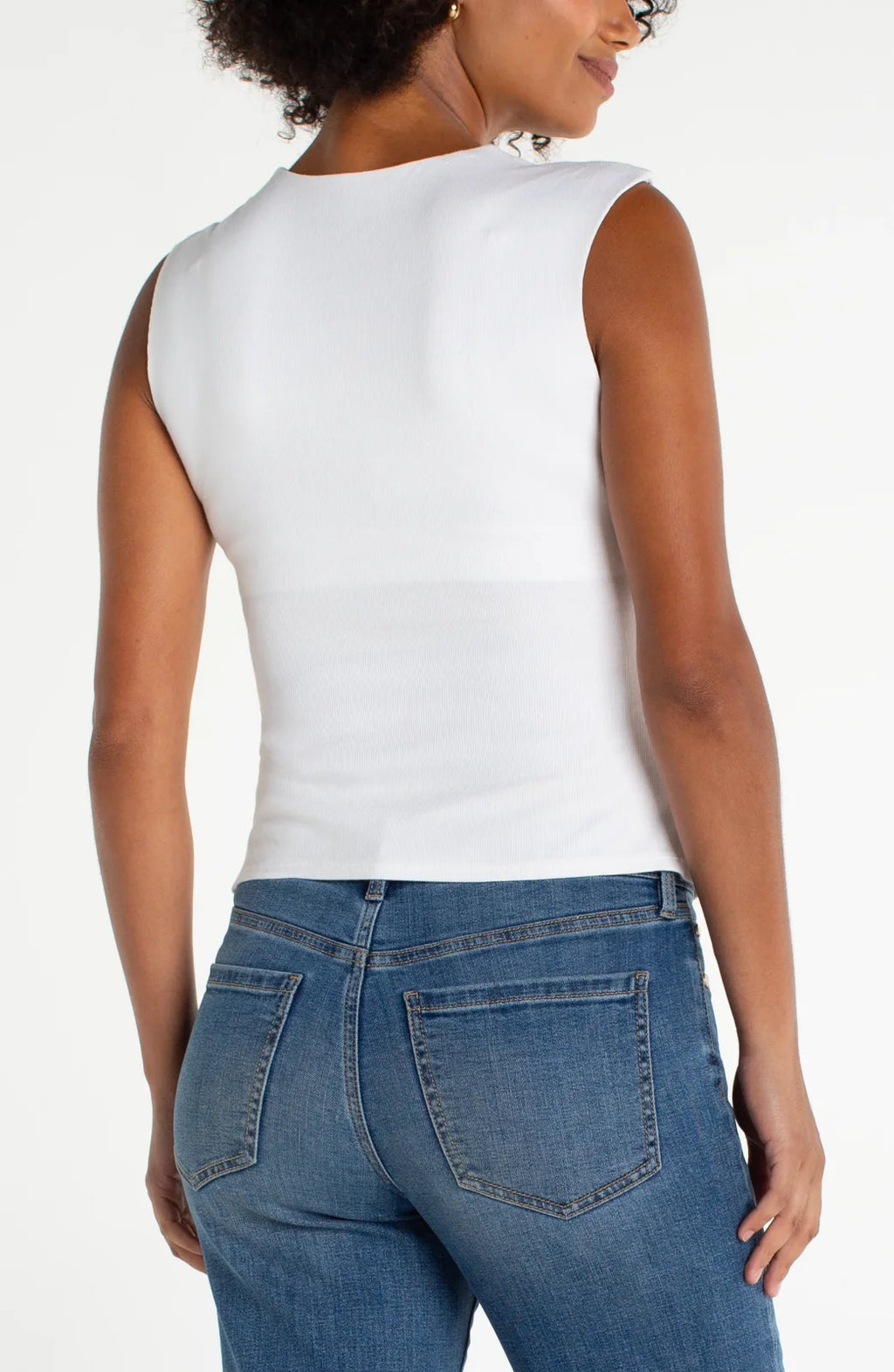 LP Sleeveless Built-in Bra Knit Top-Cream