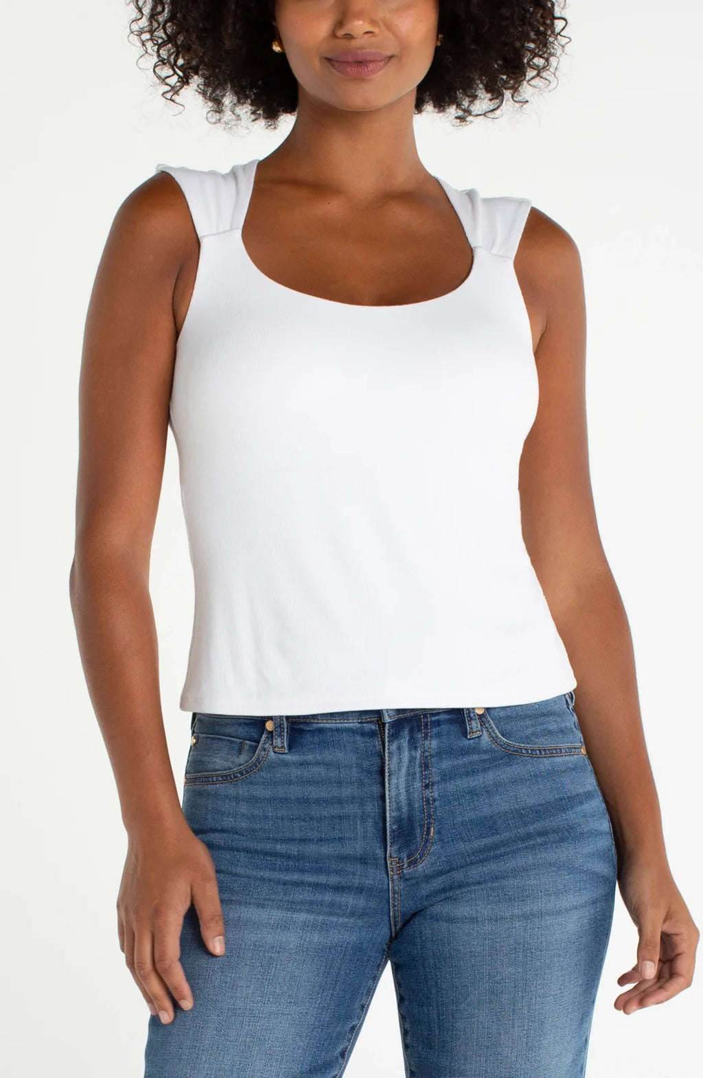 LP Sleeveless Built-in Bra Knit Top-Cream