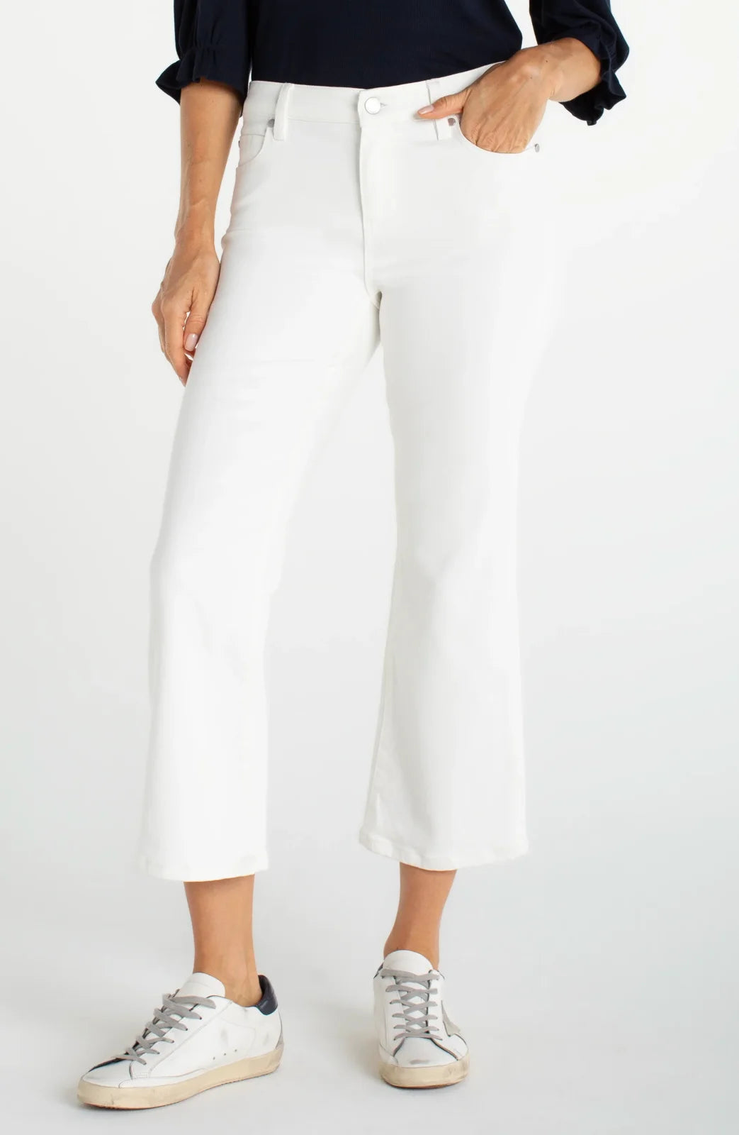 LP Hannah Crop Flare Jean-White