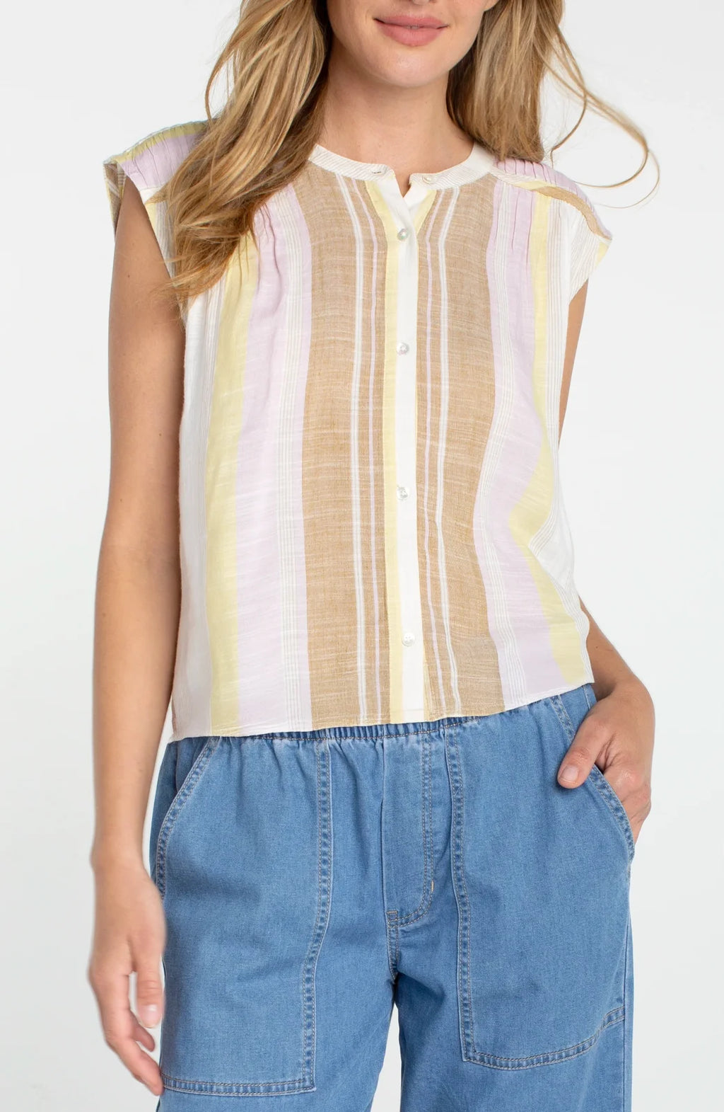 LP Woven Top- Neapolitan Stripe