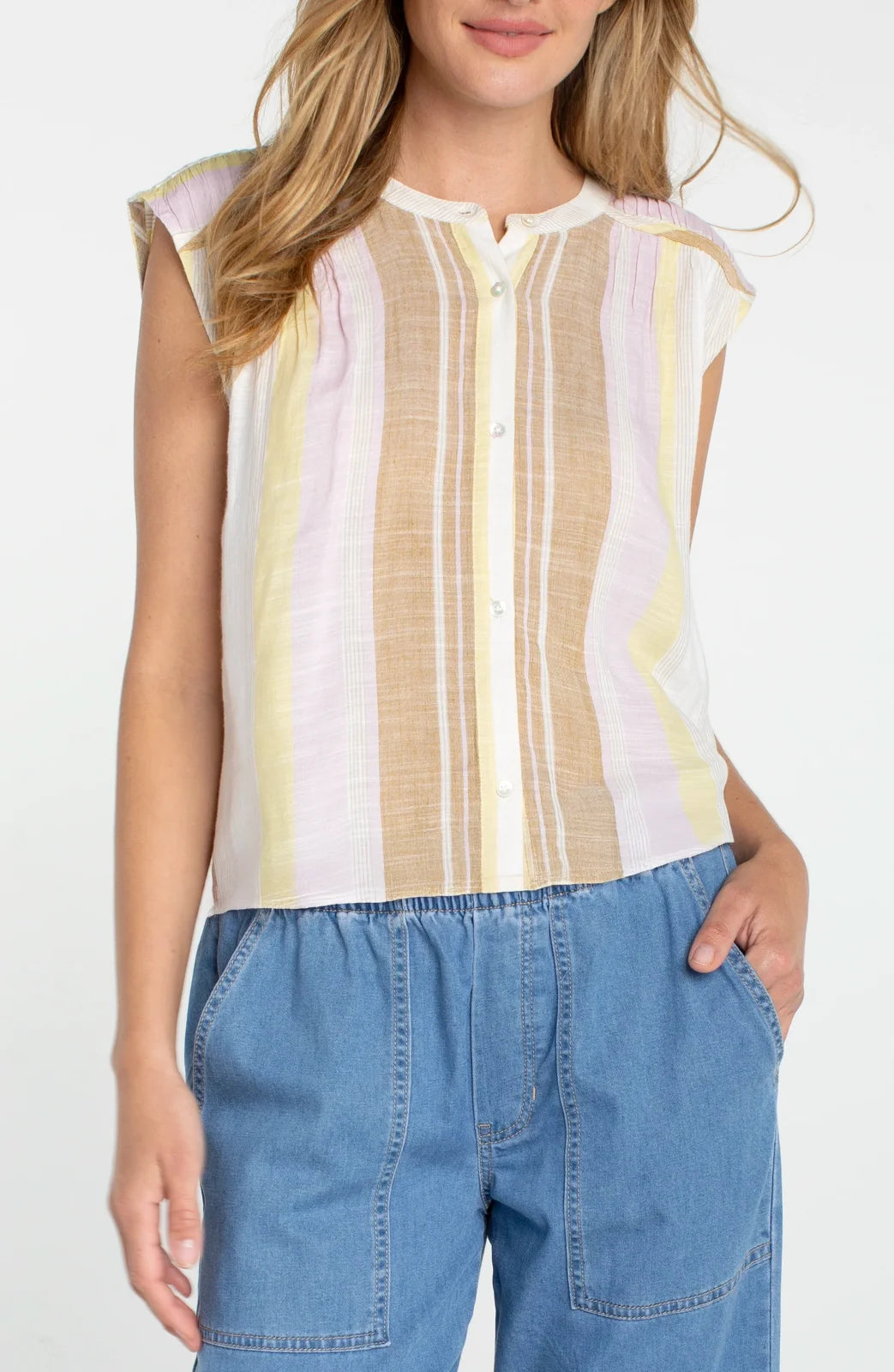 LP Woven Top- Neapolitan Stripe