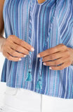 LP- Flutter Sleeve Woven Top- Chambr Teal