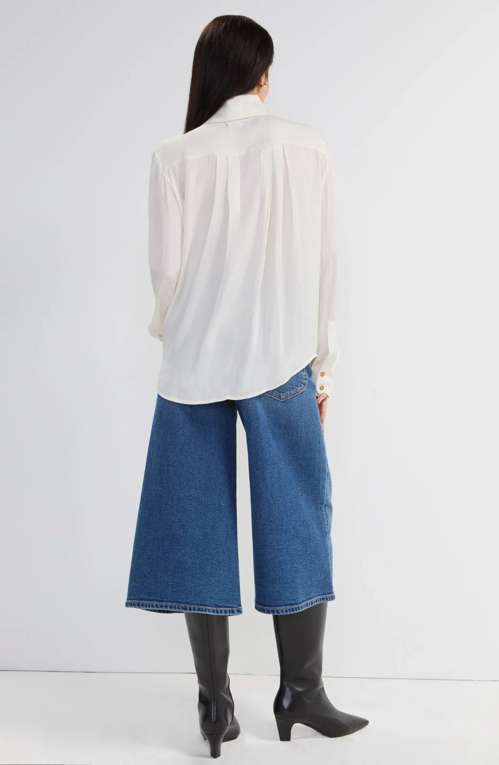 LP -Long Sleeve Tuxedo Woven Top -Cream