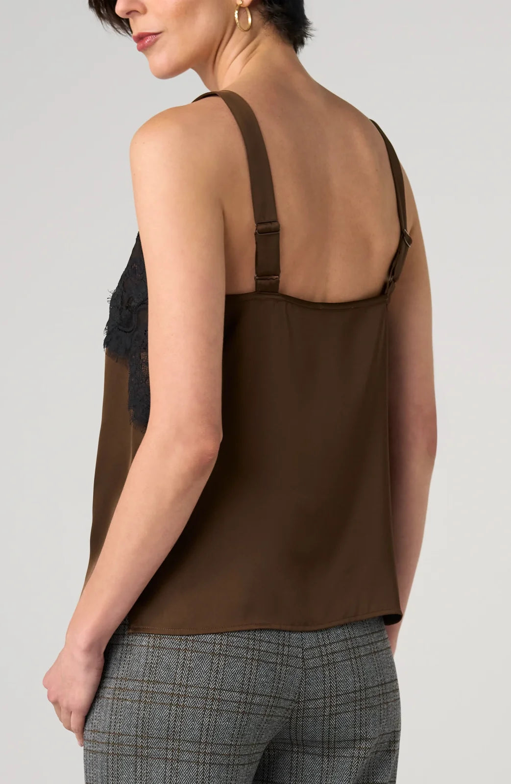 LP -Sleeveless Top W/ Lace- Expresso