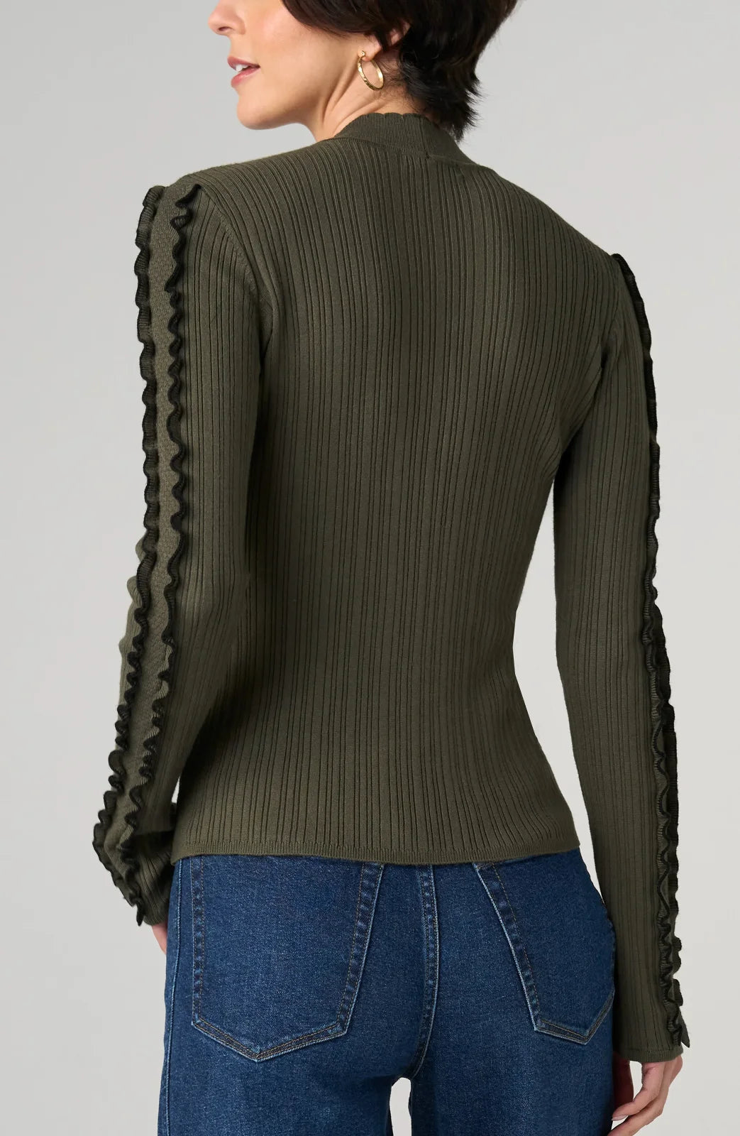 LP -Long Sleeve Mock Neck Sweater -Olive/Blk