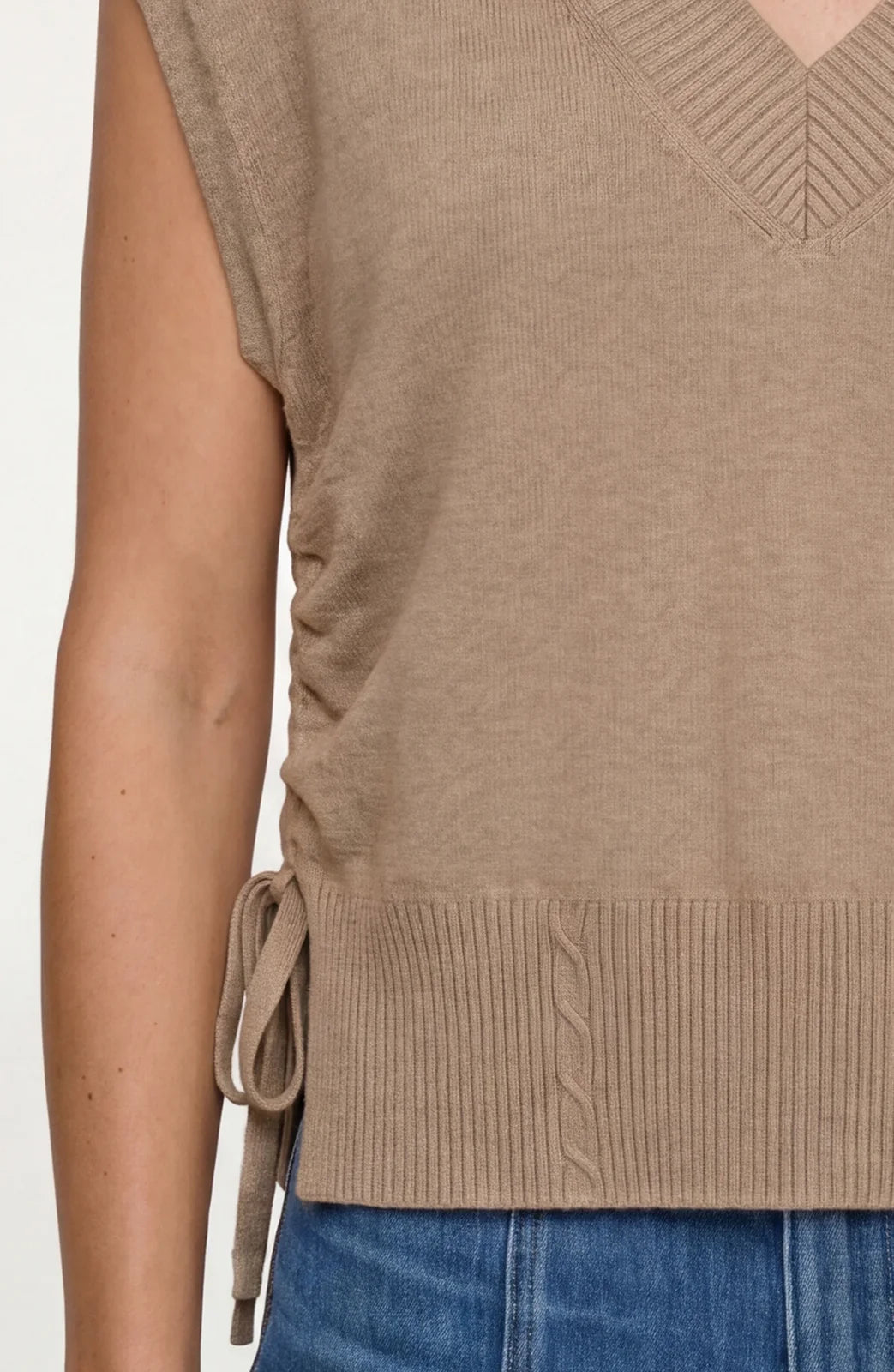 LP V-neck Dolman Sweater W/ Ties -Harvest Khaki