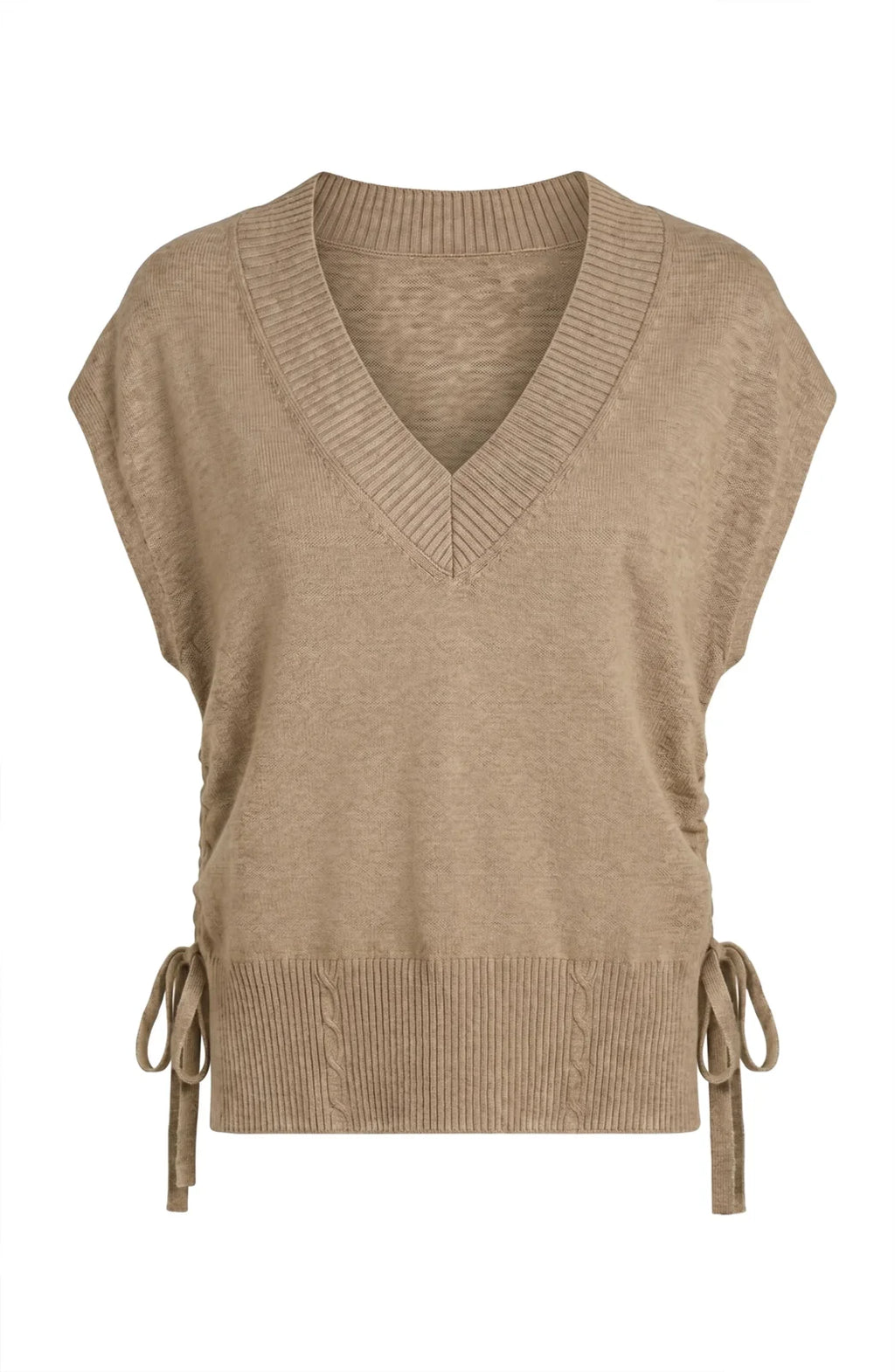 LP V-neck Dolman Sweater W/ Ties -Harvest Khaki