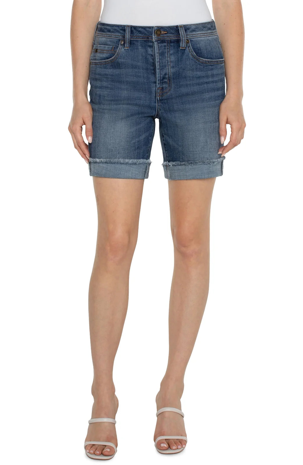 Liverpool Boyfriend Denim Short from Raggdoll Boutique, perfect for trendy coastal style and summer outfits Texas.