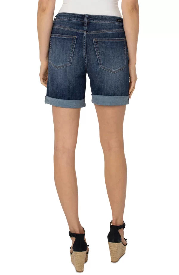 Back view of LIVERPOOL MARLEY ROLL CUFF SHORTS, ideal for summer outfits Texas from Raggdoll Boutique.