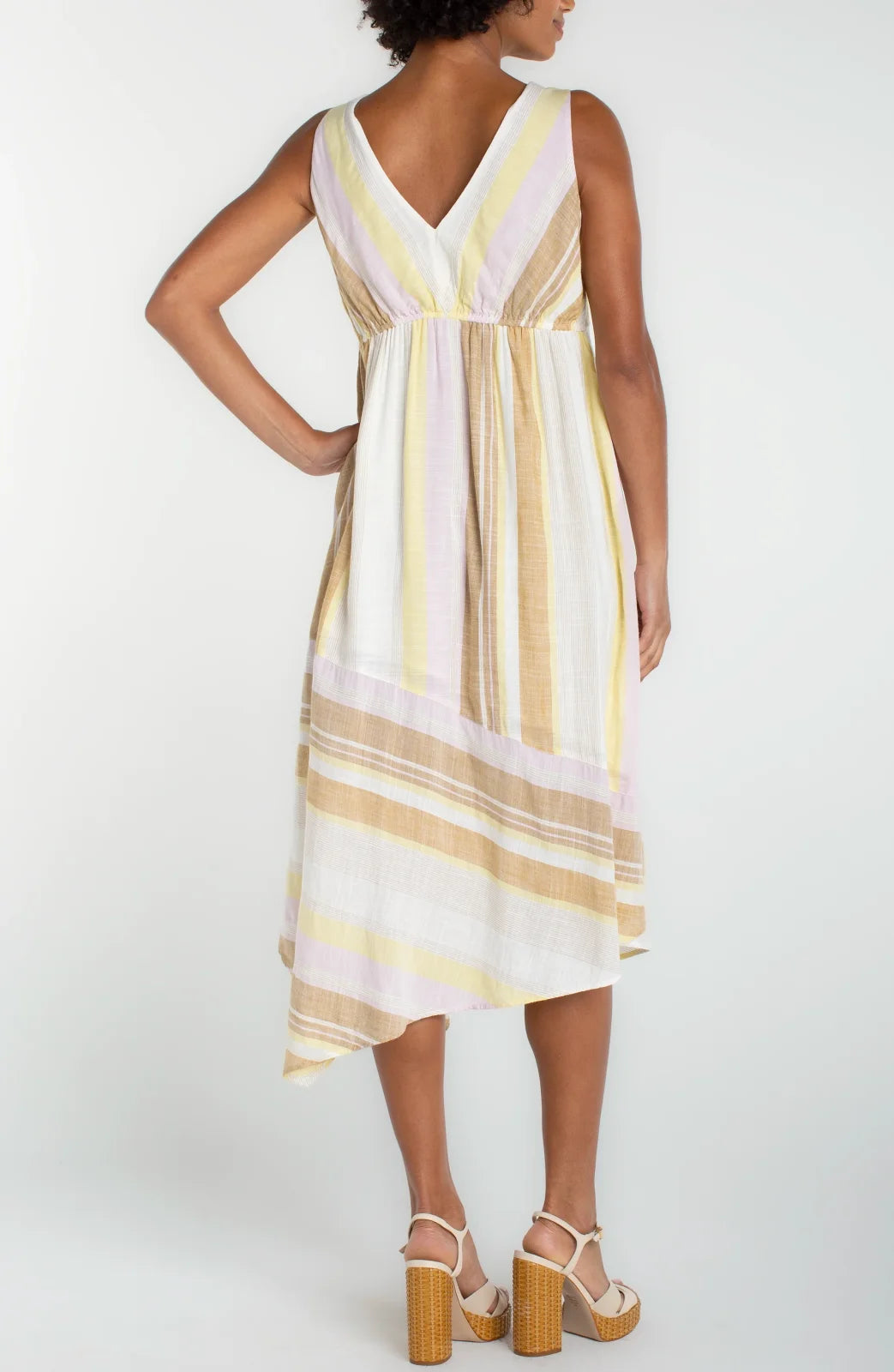 LP V-neck Handkerchief Dress- Neapo Stripe