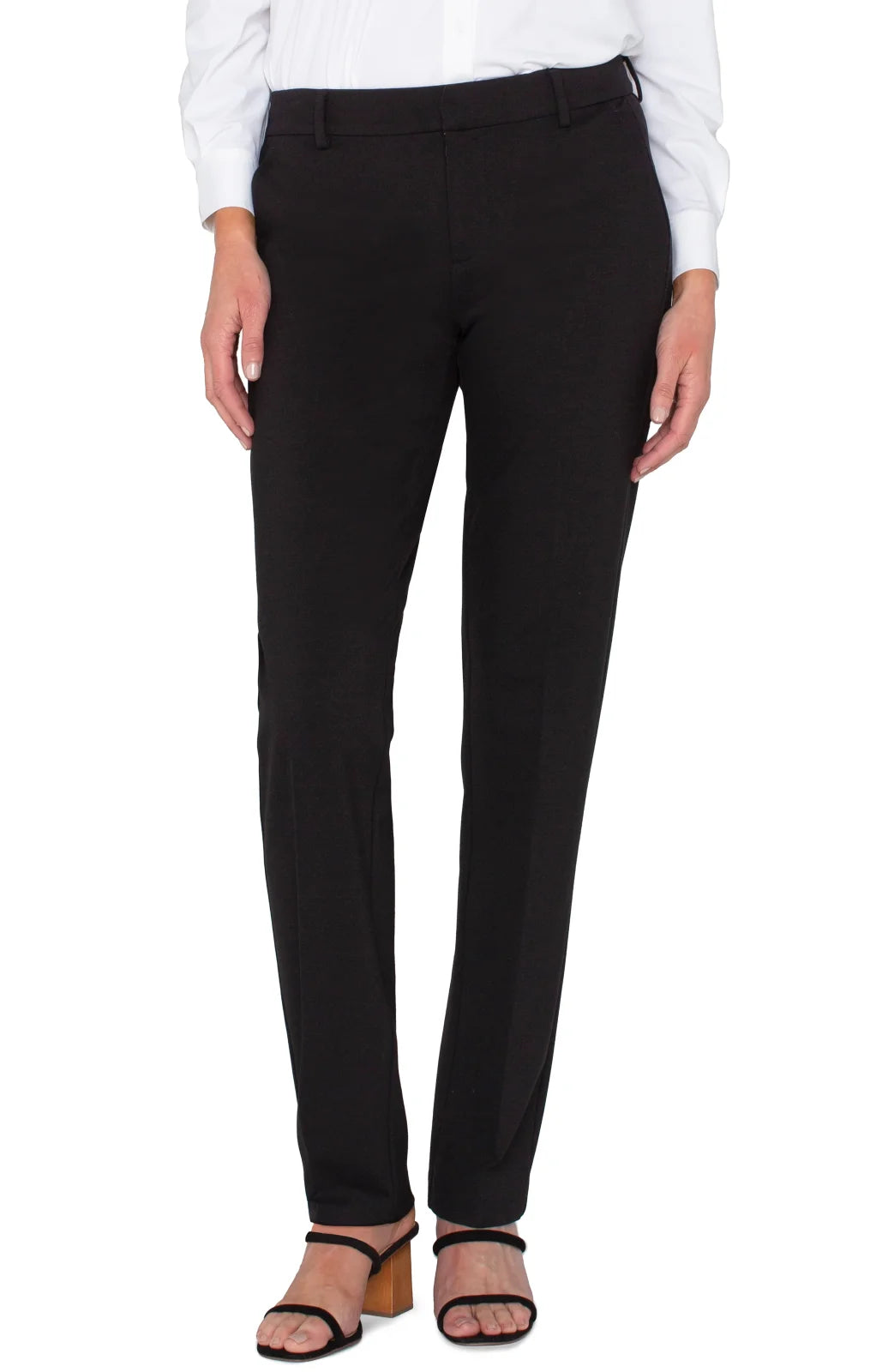Liverpool Kelsey Knit Trouser in Black, stylish women's bottoms from a Port Aransas boutique, ideal for curvy plus sizes.