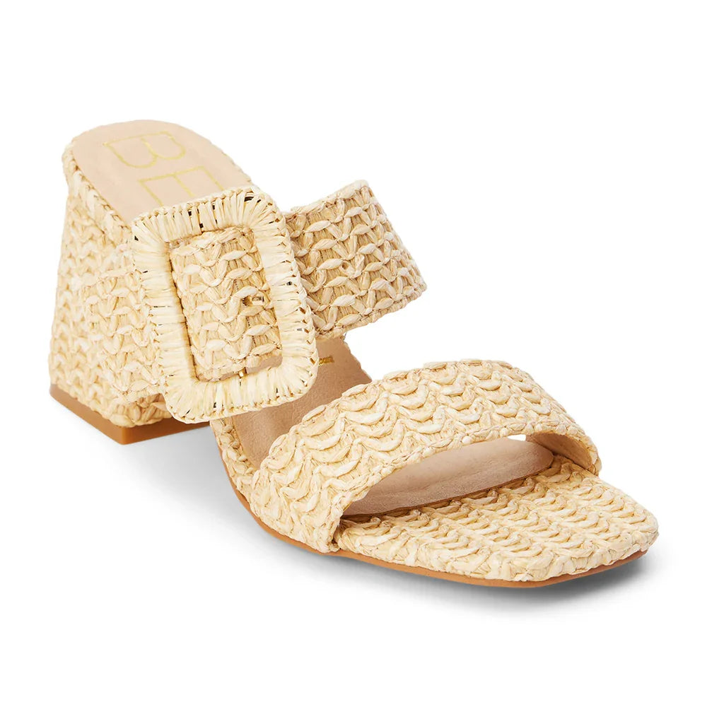 LUCY NATURAL (BEACH by MATISSE) stylish raffia sandals with block heel at Raggdoll Boutique for trendy coastal style.