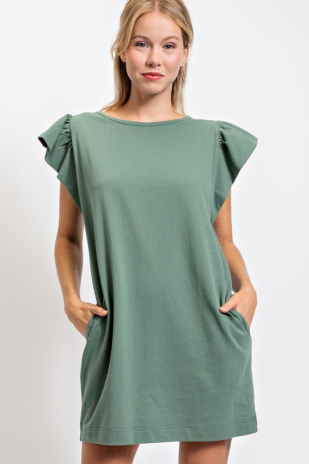 SURF BLUE DRESS from Raggdoll Boutique in Port Aransas, trendy coastal style for summer outfits.