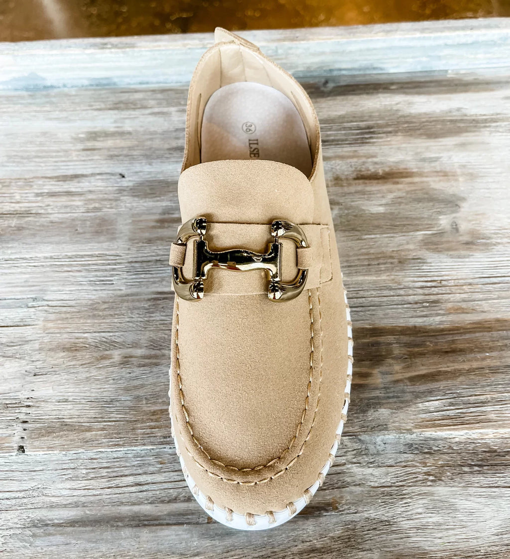 LATTE TULIP WITH BUCKLE by ILSE JACOBSEN 3874 trendy coastal style boutique shoes from Raggdoll Boutique.