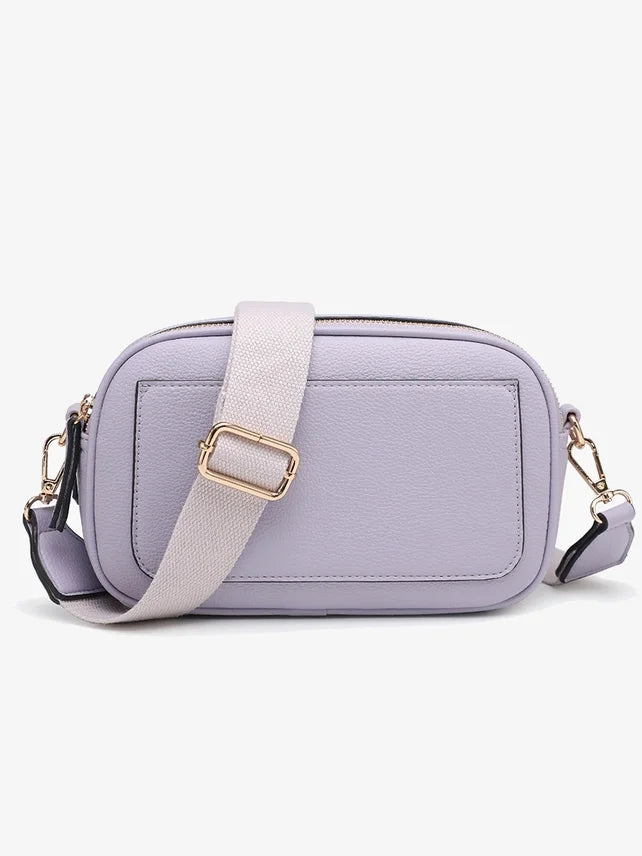 Sky Dual Zip Crossbody Bag w/Slip Pocket-Light Purple