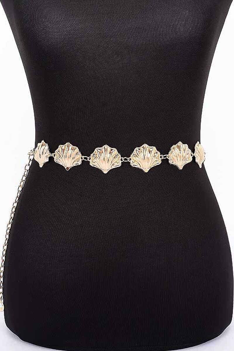 Multi Shell Chain Belt (Gold)