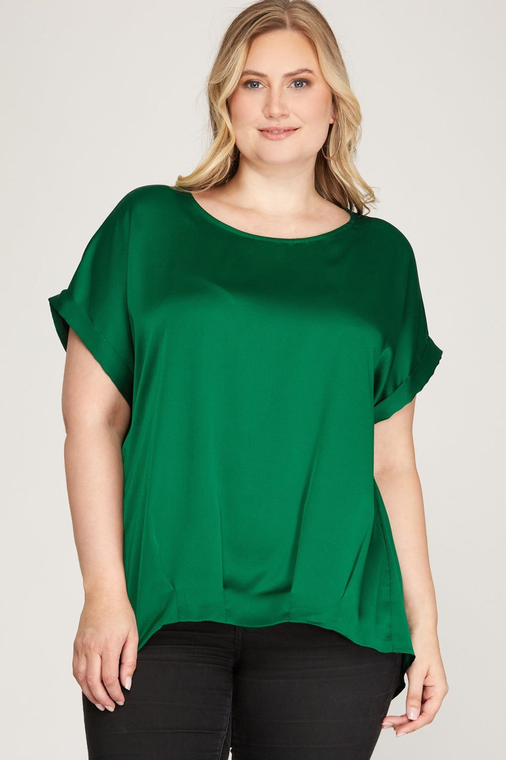 PLUS EMERALD GREEN HI-LO TOP from Raggdoll Boutique, a trendy coastal style for women, perfect for summer outfits Texas.
