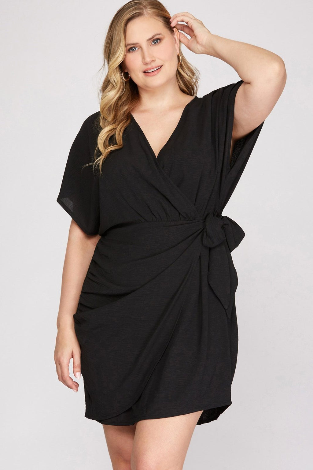 PLUS BLACK DOLMAN SLEEVE DRESS from Raggdoll Boutique, perfect for trendy coastal style and summer outfits Texas.