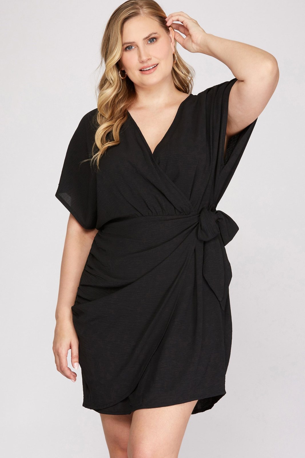 PLUS BLACK DOLMAN SLEEVE DRESS from Raggdoll Boutique, perfect for trendy coastal style and summer outfits Texas.