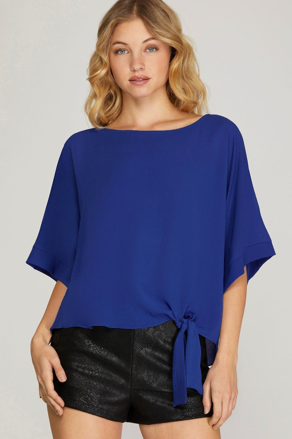 ROYAL BLUE SIDE-TIE TOP from Raggdoll Boutique, perfect for trendy coastal style and summer outfits Texas.