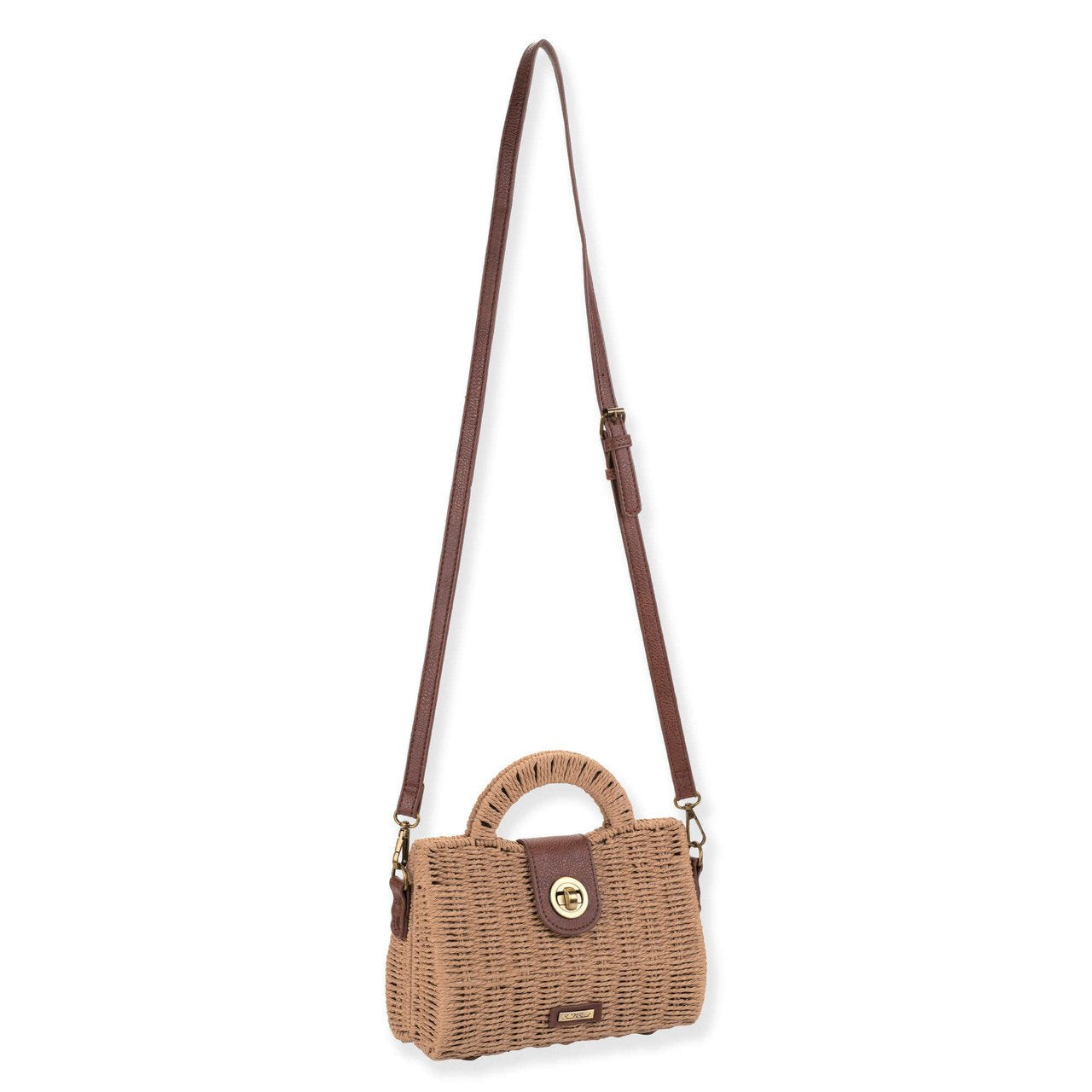 6902 Tan/Straw Cross Body